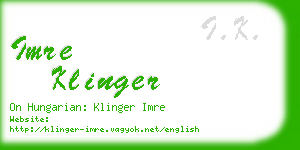 imre klinger business card